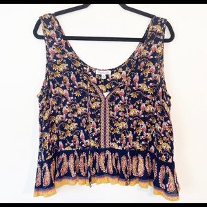 NWT! Anthropologie Boho Floral Print Crop Tank Top